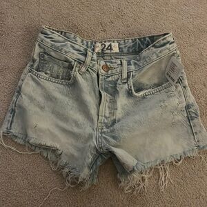 free people denim shorts